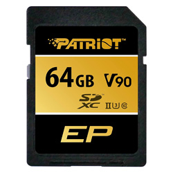 Cartão de Memória Micro SD Patriot V90 64GB 300Mbs - PEF64GEP92SDX