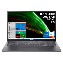 Notebook Acer Swift 3 SF316-51-55BH / Intel Core I5 11300H / Tela Full HD 16.1" / 8GB de RAM / 512GB SSD - Cinza
