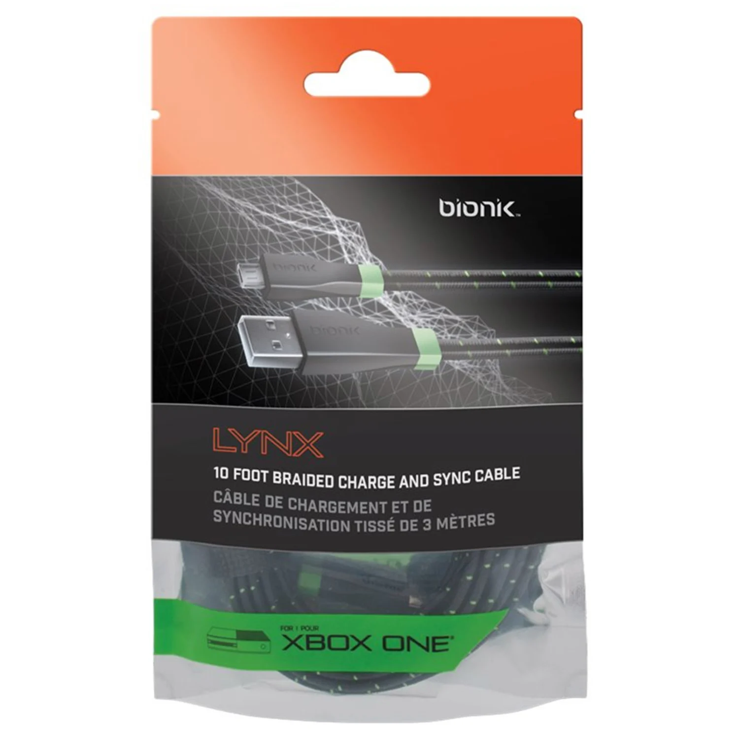 Cabo para Xbox One Lynx Bionik - preto e verde (BNK-9012)