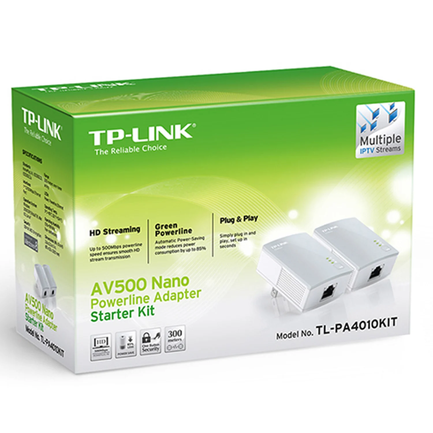 Adaptador de Rede TP-Link TL-PA4010KIT Powerline AV600 600MBPS Ethernet Gigabit - Branco
