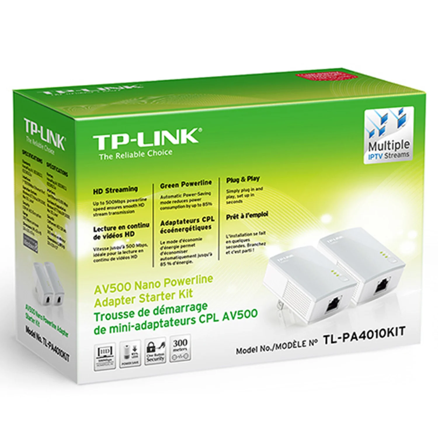 Adaptador de Rede TP-Link TL-PA4010KIT Powerline AV600 600MBPS Ethernet Gigabit - Branco