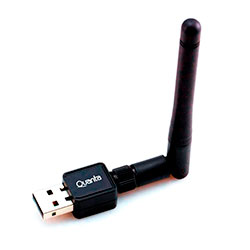 Adaptador Wifi Quanta QTA802 USB com Antena / 2.4GHz / 150Mbps - Preto 

