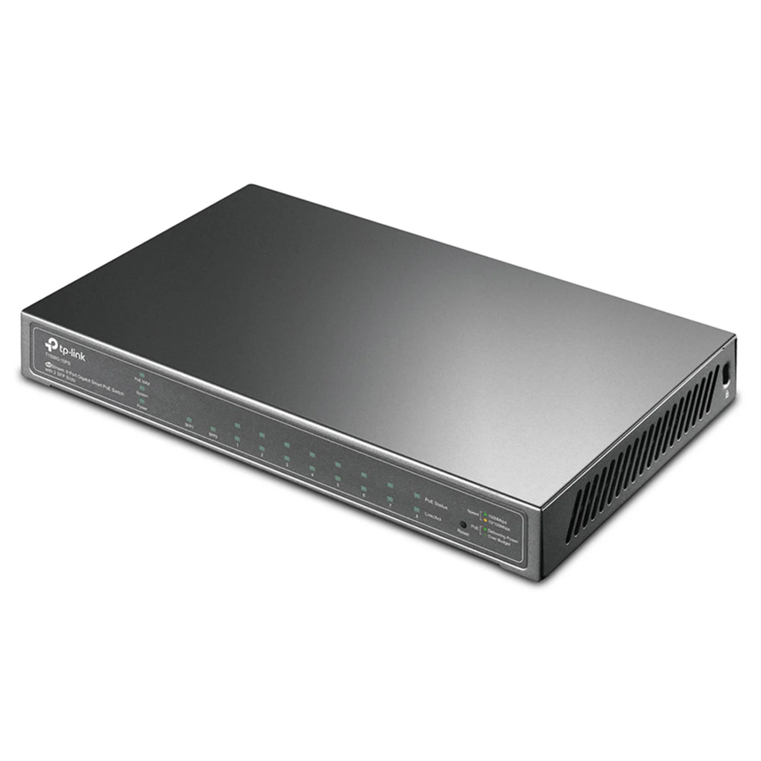 Hub Switch Tp-Link T1500G-10PS / 8 Portas - Cinza (TLSG2210P)
