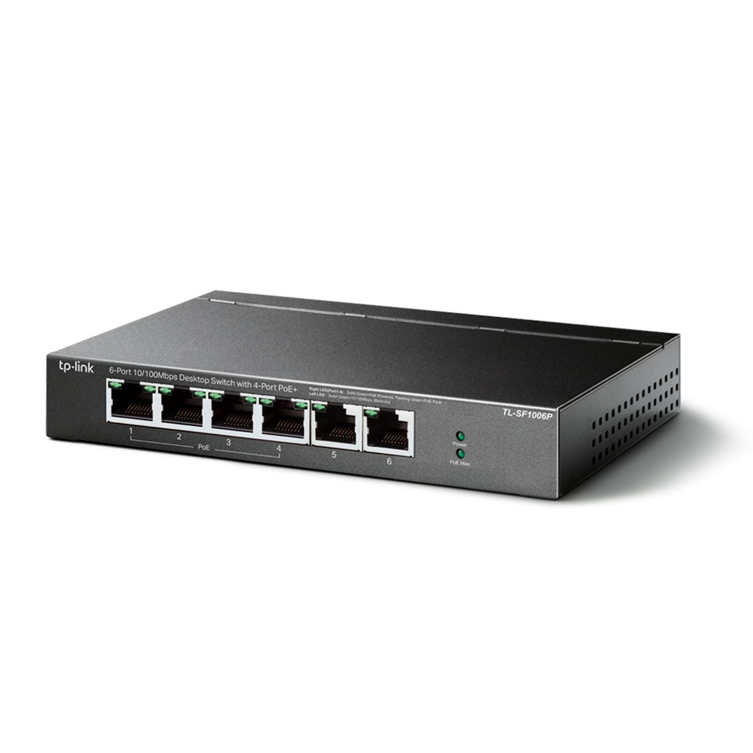 Hub Switch TP-Link TL-SF1006P 6 Portas Gigabit 4POE 100Mbps - Cinza