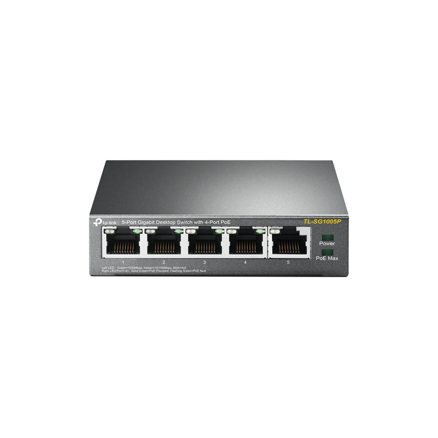 Hub Switch TP-Link TL-SG1005P / 5 Portas - Cinza