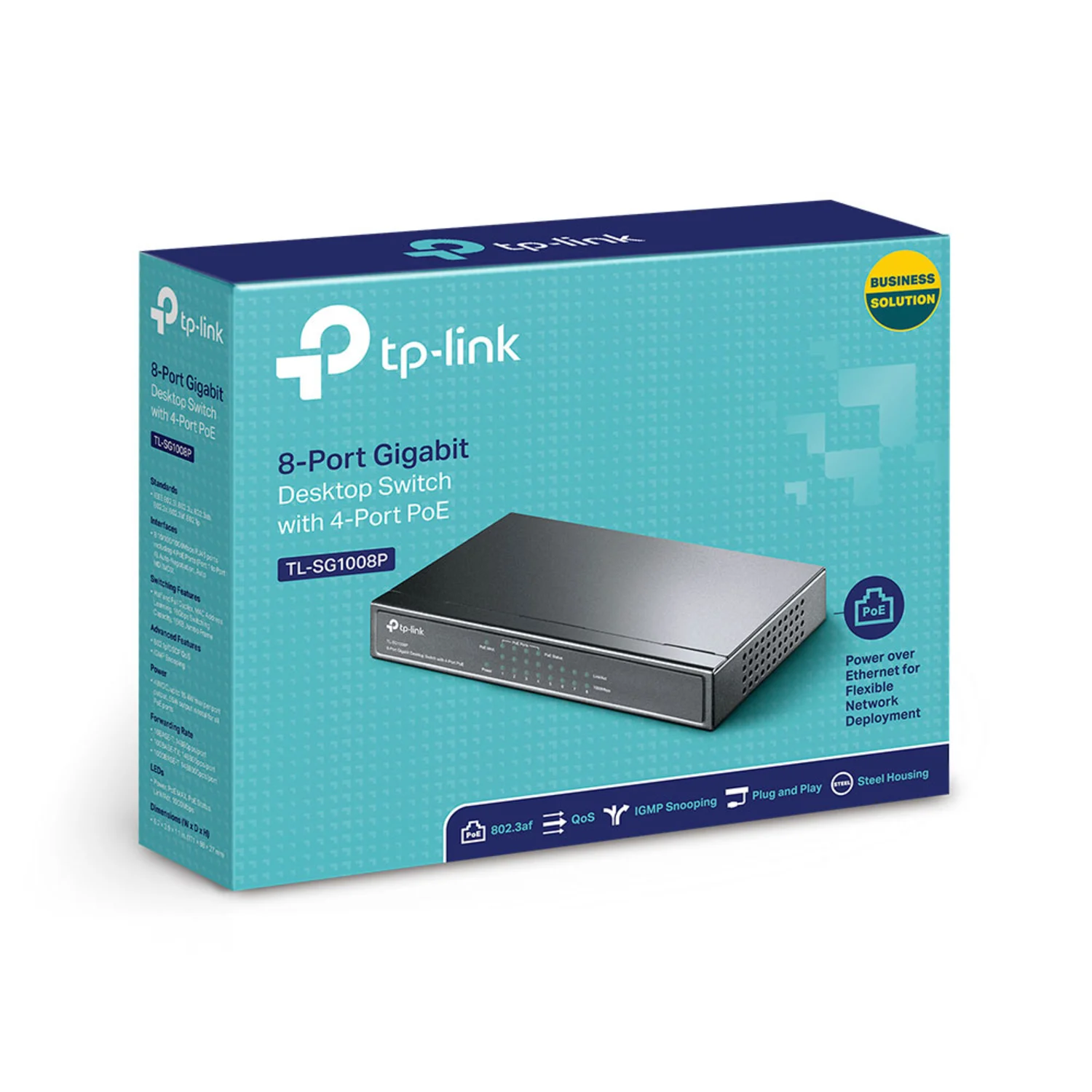 Hub Switch TP-Link TL-SG1008P / 8 Portas / 10/100/1000 Mbps