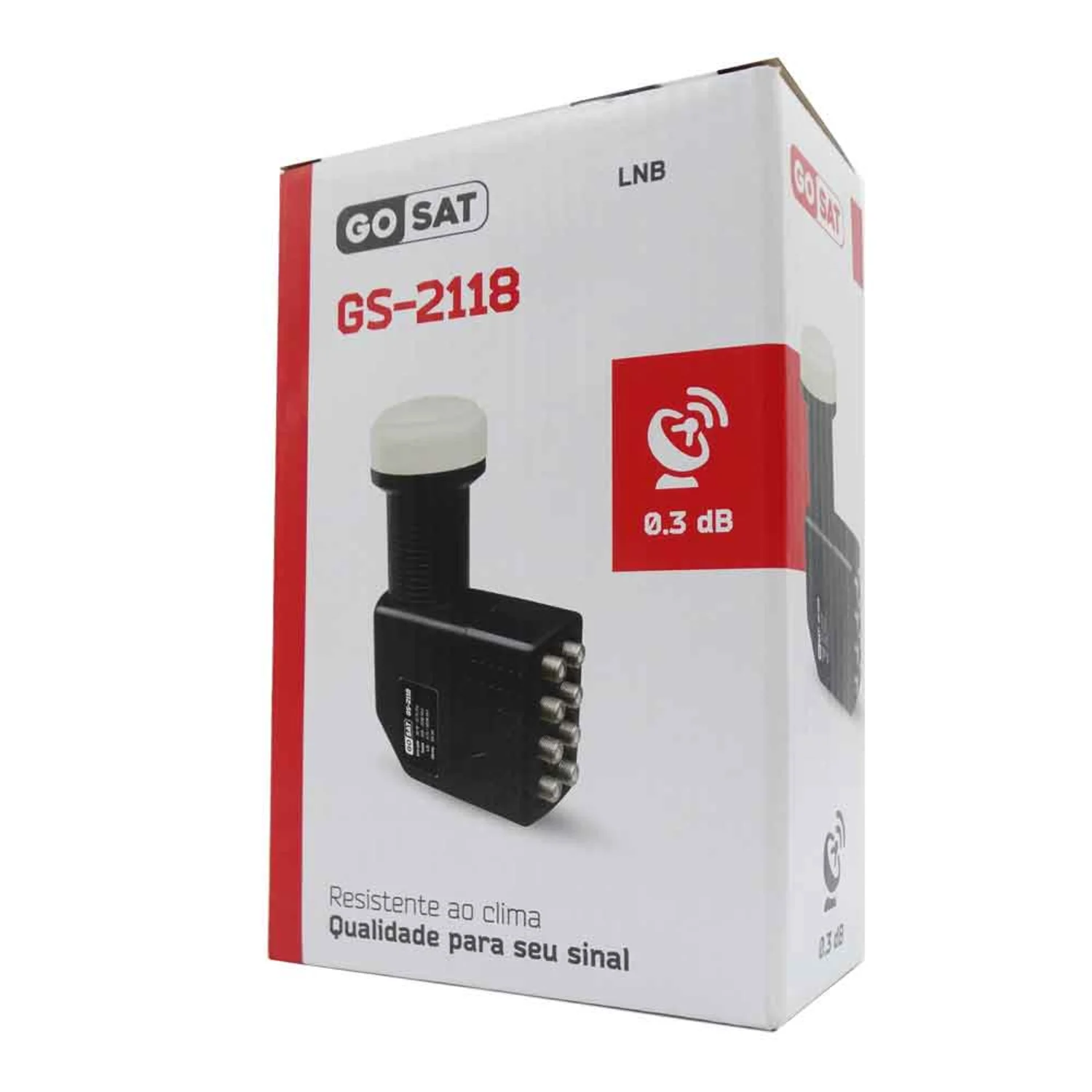 LNB Gosat GS-2118 HD Band Ku / 0.3db / Com 8 saídas - Preto