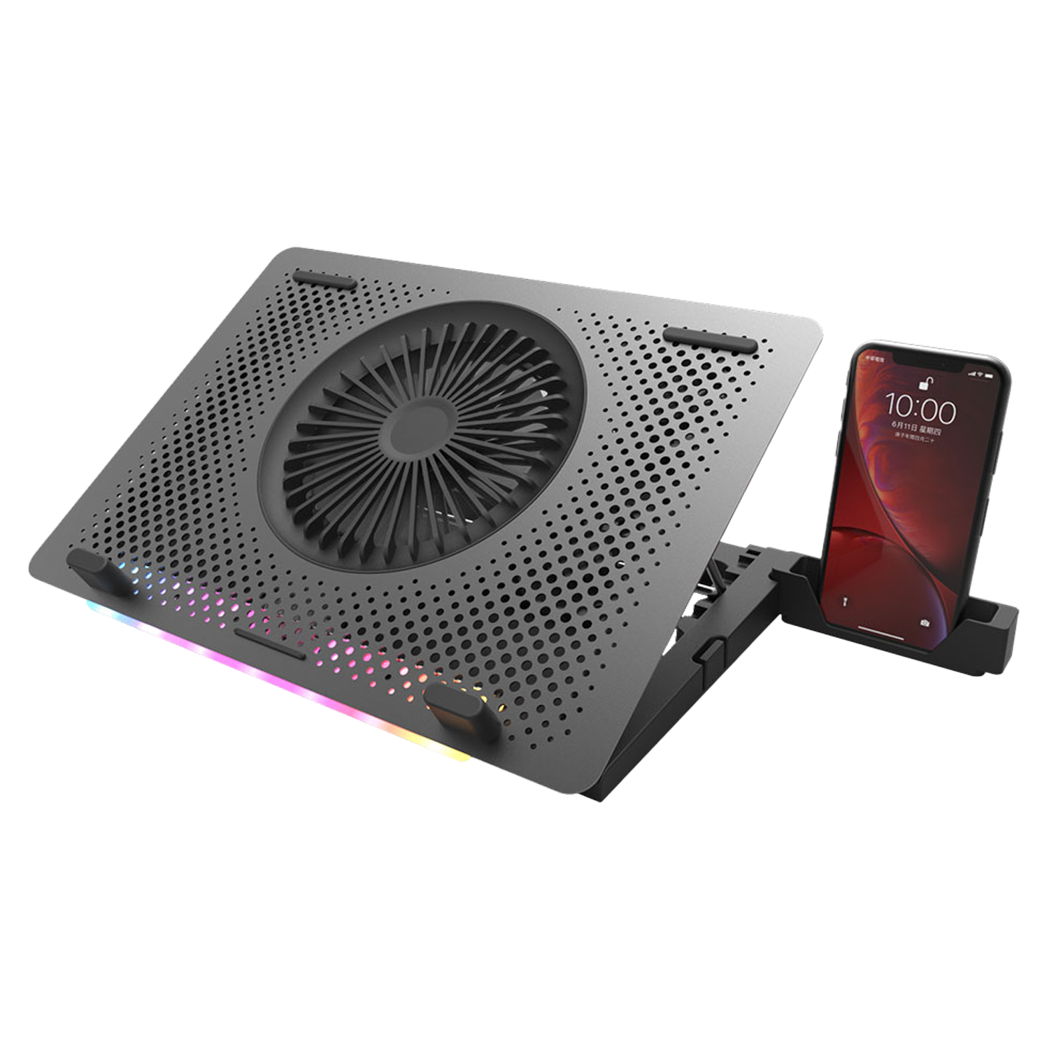 Cooler para Notebook Darkflash G200 Plus RGB - Preto (com Suporte para Celular )