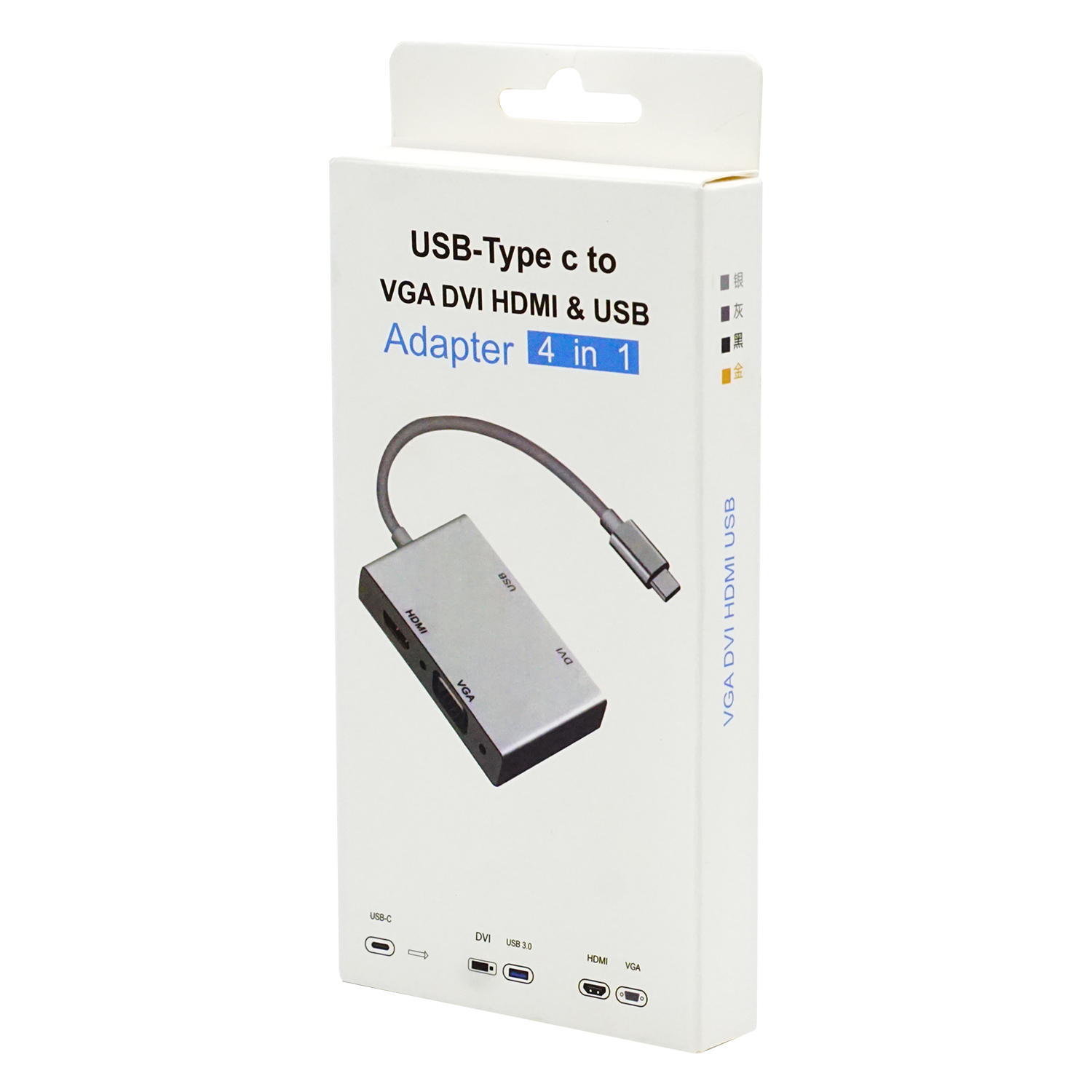 Cabo Adaptador HLD Type-C para HDMI / VGA / DVI / USB 3.0