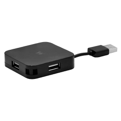Hub MTEK HB-402 / 4 Portas / USB 2.0 - Preto