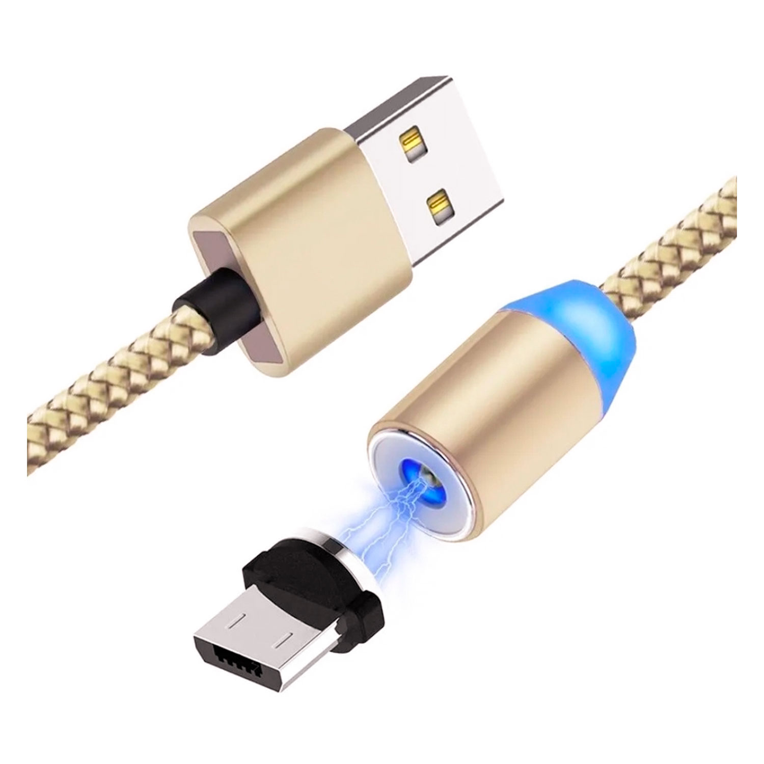 Cabo Magnético Smartzla USB 2.0 a Lightning Type-C Micro USB SAT-C005 1M - Dourado
