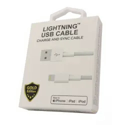 Cabo USB Lightning Gold Edition GE-M01 iOS / 1 metro - Branco