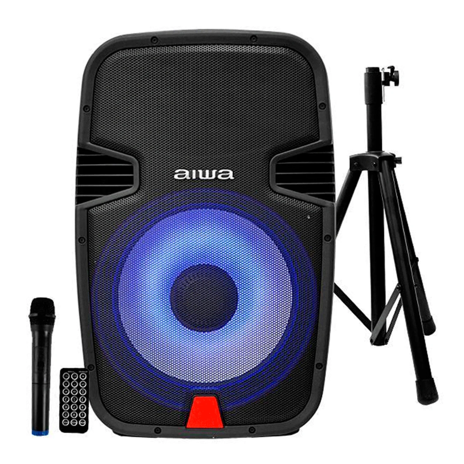 Caixa de Som Aiwa AW-TSP15M Karaoke / Bluetooth / USB / Microfone / Tripe / 15" / 1000W - Preto