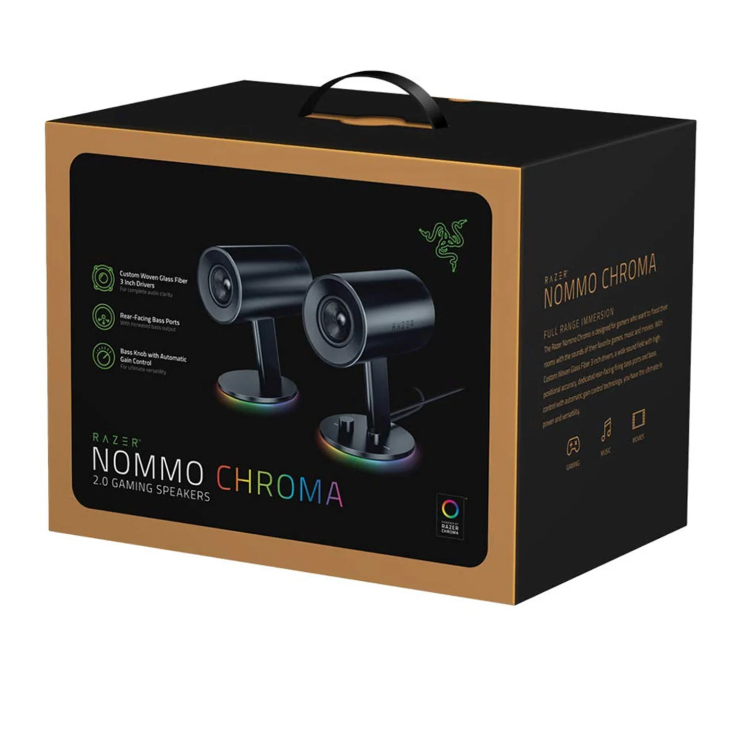 Caixa De Som Razer Nommo 2.0 Gaming Chroma - Preto (RZ05-02460100-R3U1)