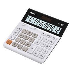 Calculadora Casio DH-12-WE-W-DP 12 Dígitos - Branco Preto 
