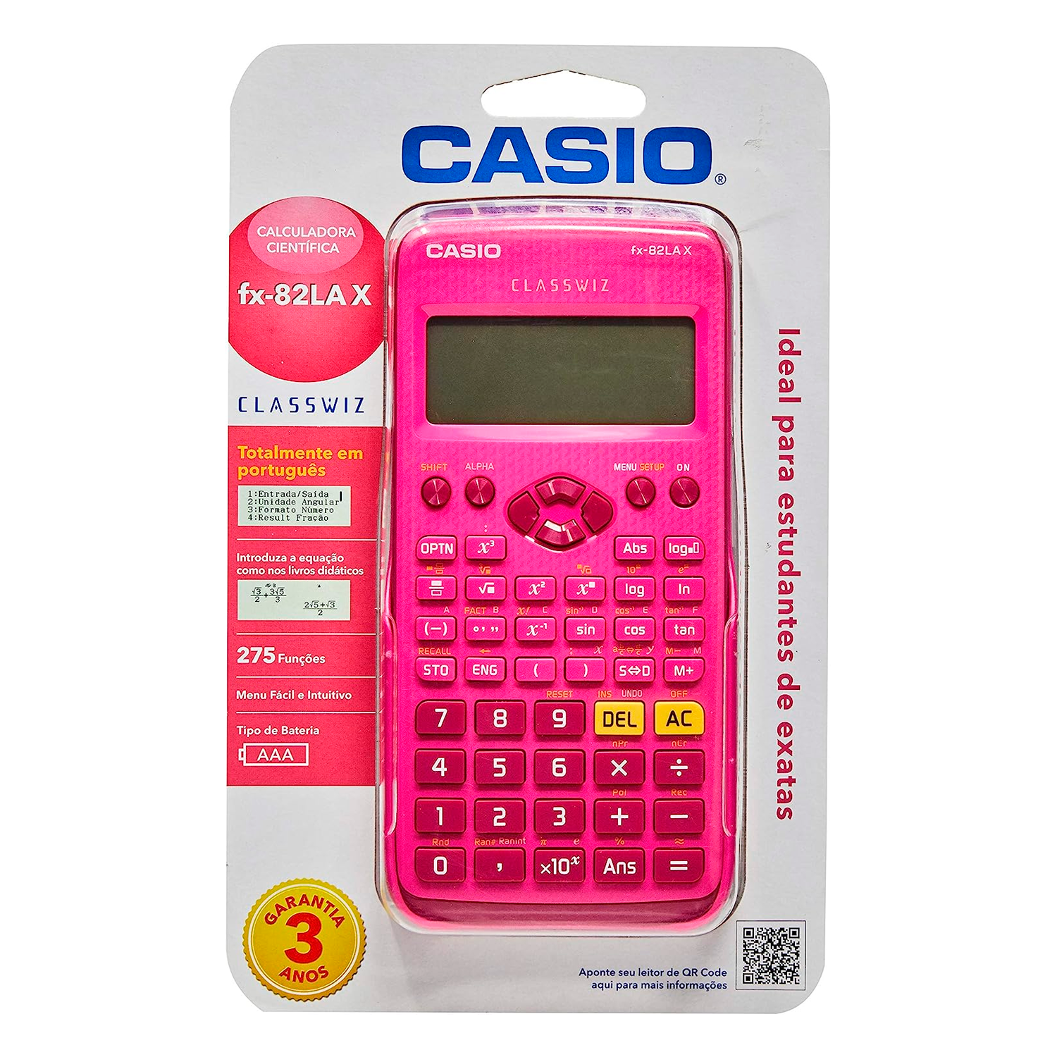 Calculadora Cientifica Casio FX-82LAX-PK-W-DH - Rosa