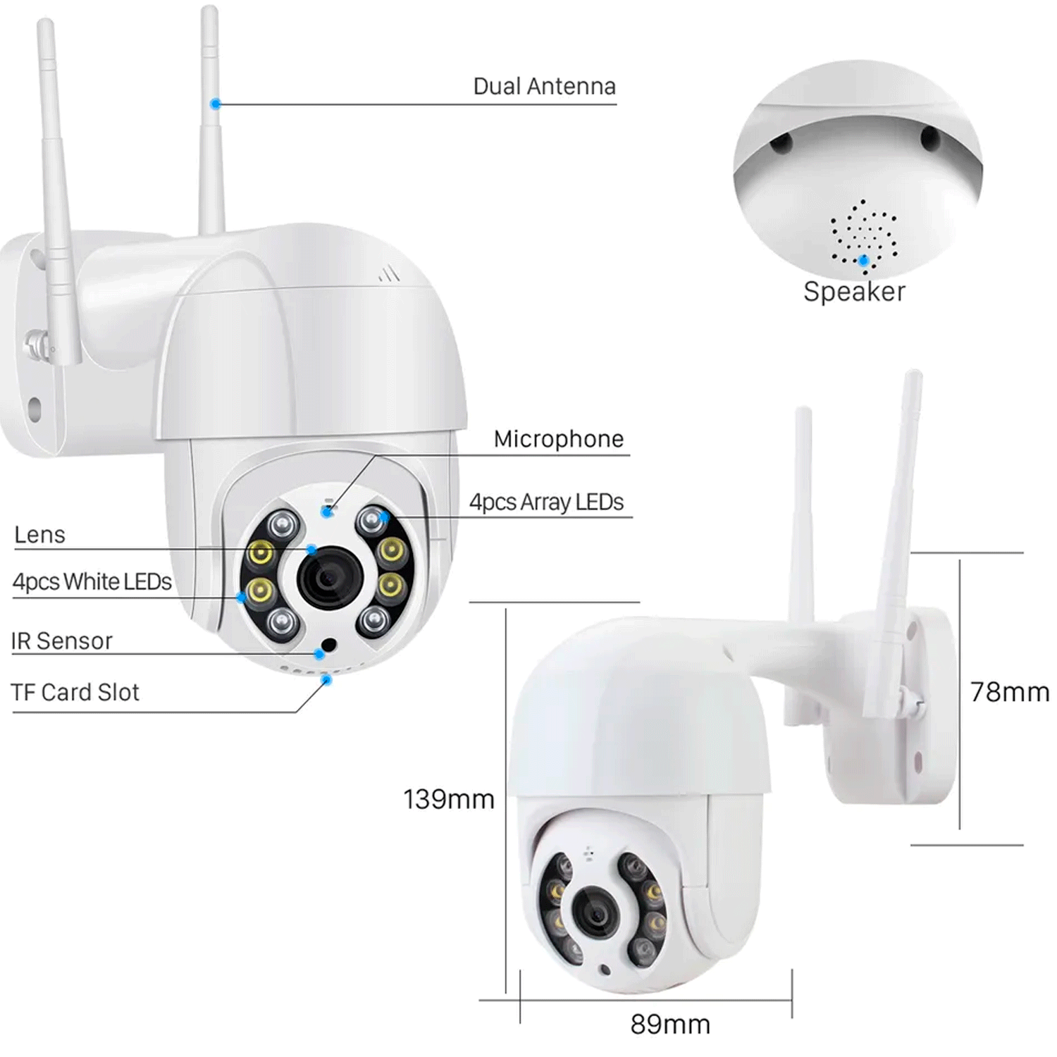 Câmera de Monitoramento ICSEE IPF-06A 4MP / Wifi / Giratório - Branco