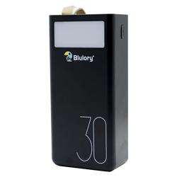 Carregador Blulory Wireless 2 USB / 4 Cabos Power Display 30000MAH - Preto