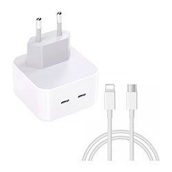 Carregador para Tomada Apple 2 USB-C + Cabo Lightning 50W Replica - Branco