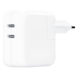 Carregador para Tomada Apple MNWP3ZM / 2 USB-C / 35W / Branco (Réplica)