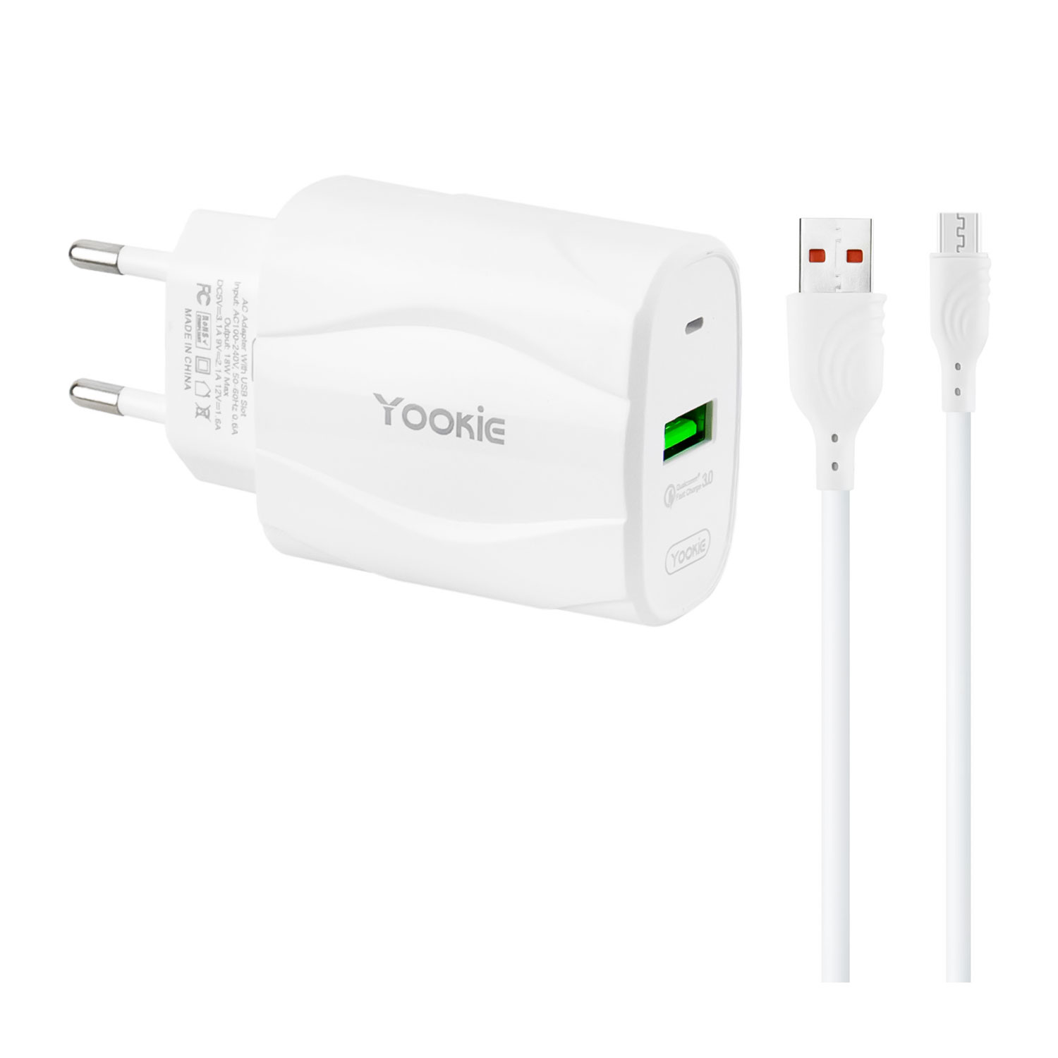 Carregador Yookie KI98Y 18W Micro USB - Branco 
