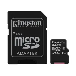 Cartão de Memória Micro SD Kingston 64GB 100MBs - SDCS2/64GB
