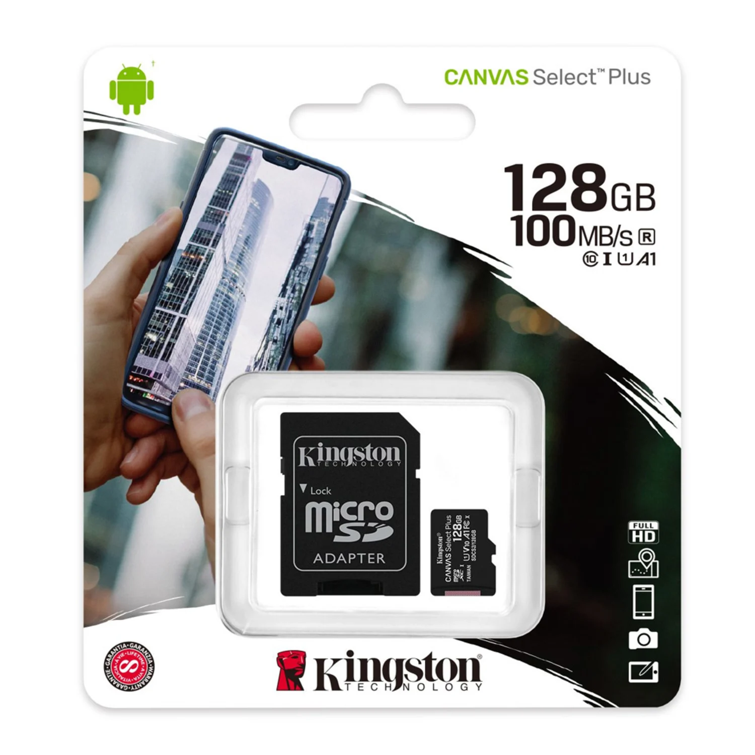 Cartão de memória Micro SD Kingston C10 128GB / 100MBS - (SDCS2/128GB)
