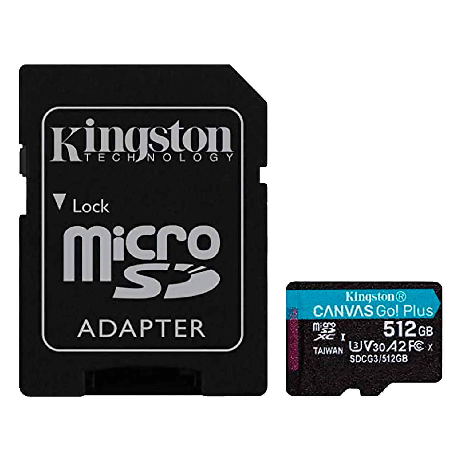 Cartão de Memória Micro SD Kingston Canvas Go Plus 512GB 170MBS / 90MBS - (SDCG3/512GB)