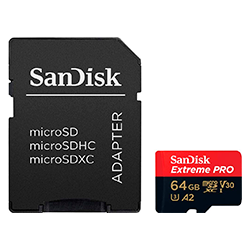 Cartão de Memória Micro SD Sandisk Extreme Pro U3 64G / 200MBS - (SDSQXCU-064G-GN6MA)
