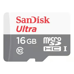 Cartão de Memória Micro SD Sandisk Ultra 16GB 80MBs - SDSQUNS-016G-GN3MA