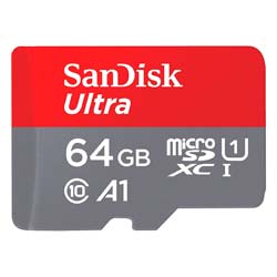 Cartão de Memória Micro SD SanDisk Ultra 64GB 140MBs - SDSQUAB-064G-GN6MN