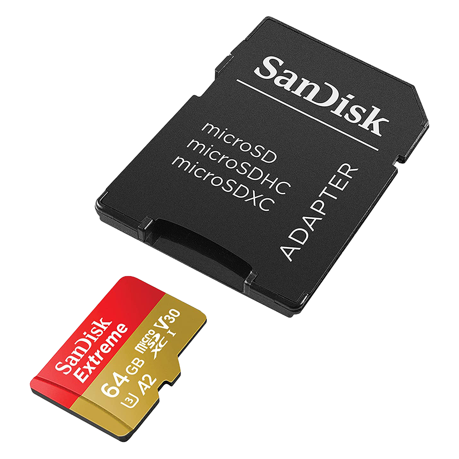 Cartão de Memória Sandisk Extreme Micro SD U3 64GB 170MBS 2X1 - (SDSQXAH-064G-GN6MA)