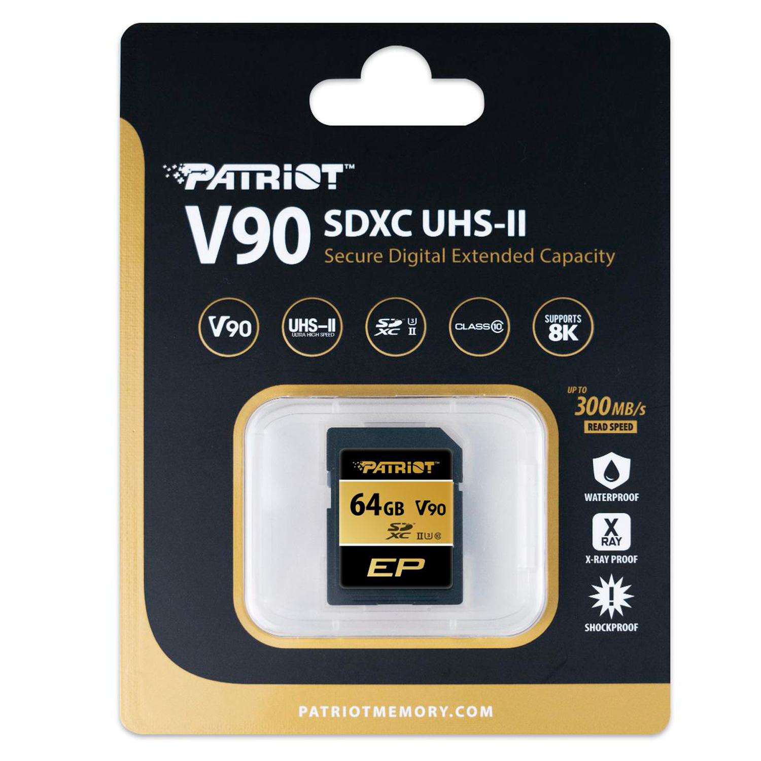 Cartão de Memória SD Patriot V90 64GB 300Mbs - PEF64GEP92SDX