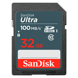 Cartão de Memória SD SanDisk C10 32GB 100MBS SDHC Ultra - (SDSDUNR-032G-GN6IN)