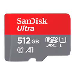 Cartão de Memória Micro SD C10 Sandisk Ultra 2x1 / 512GB / 120MB/s - (SDSQUA4-512-GN6MA)
