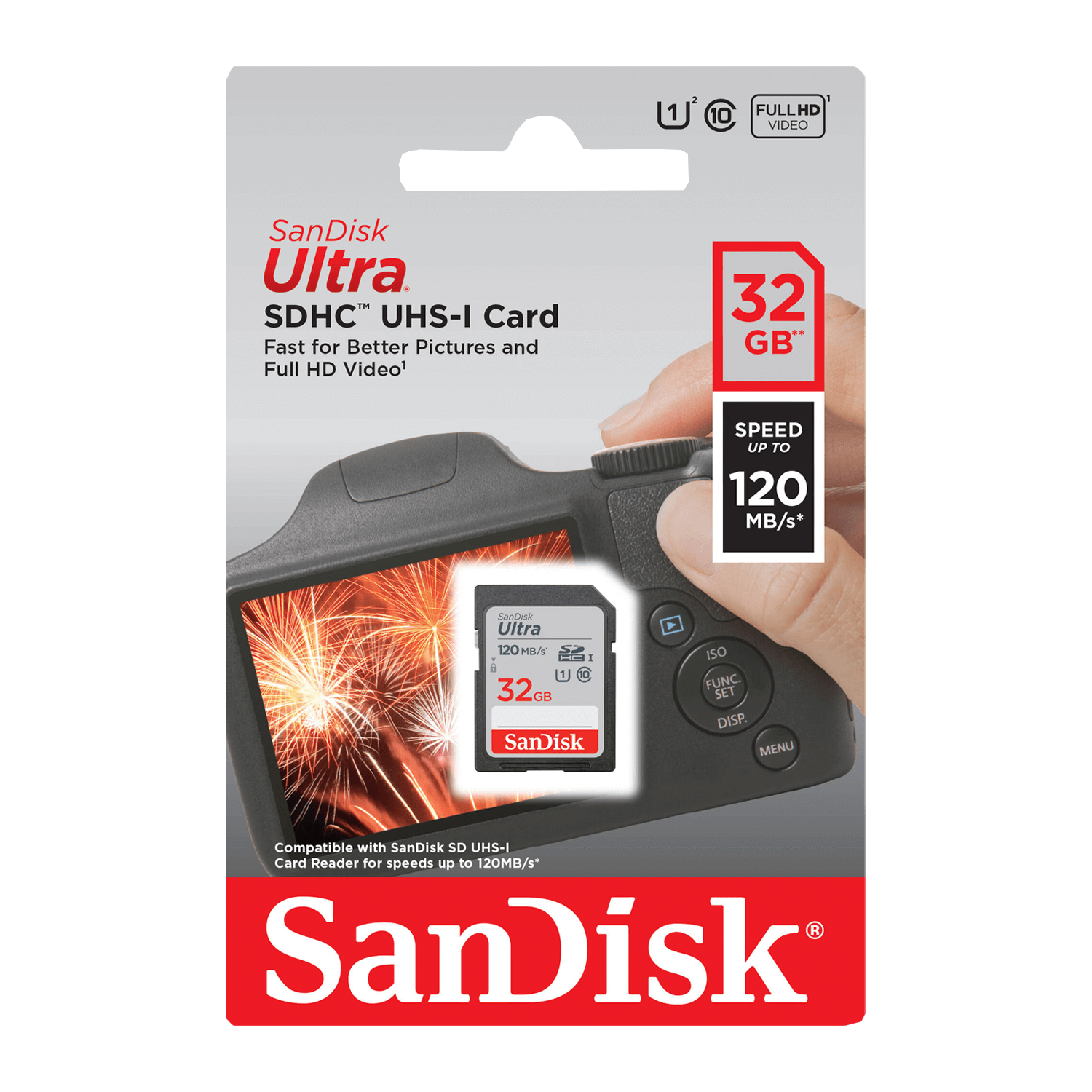 Cartão de Memória Micro SD C10 Sandisk Ultra 32GB / 120MB/s - (SDSDUN4-032G-GN6IN)