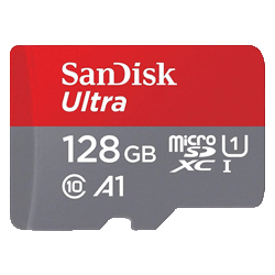 Cartão de Memória Micro SD Sandisk Ultra 128GB / C10 2x1 / 100MB/s - (SDSQUAR-128-GN6MA)
