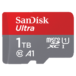 Cartão de Memória Micro SD Sandisk Ultra C10 / 1TB / 120MBS / 2X1 - (SDSQUA4-1T00-GN6MA)
