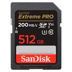 Cartão de Memória Sandisk Extreme Pro 512GB / U3 / 200MBS - SDSDXXD-512G-GN4IN
