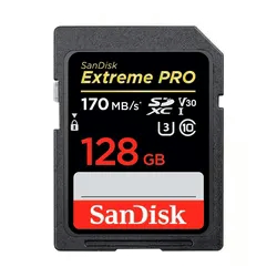 Cartão de memória SD Sandisk U3 128GB 170MBS / Extreme Pro - (SDSDXXY-128G-GN4IN)