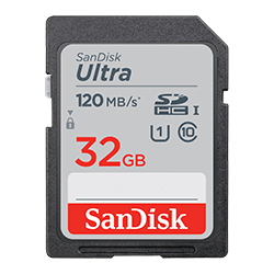 Memória SD C10 Sandisk Ultra 32GB / 120MB/s - SDSDUN4-032G-GN6IN