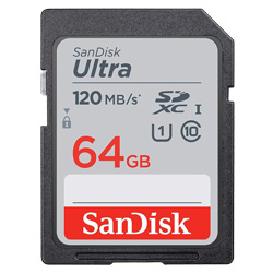 Memória SD C10 Sandisk Ultra 64GB / 120MB/s - SDSDUN4-064G-GN6IN