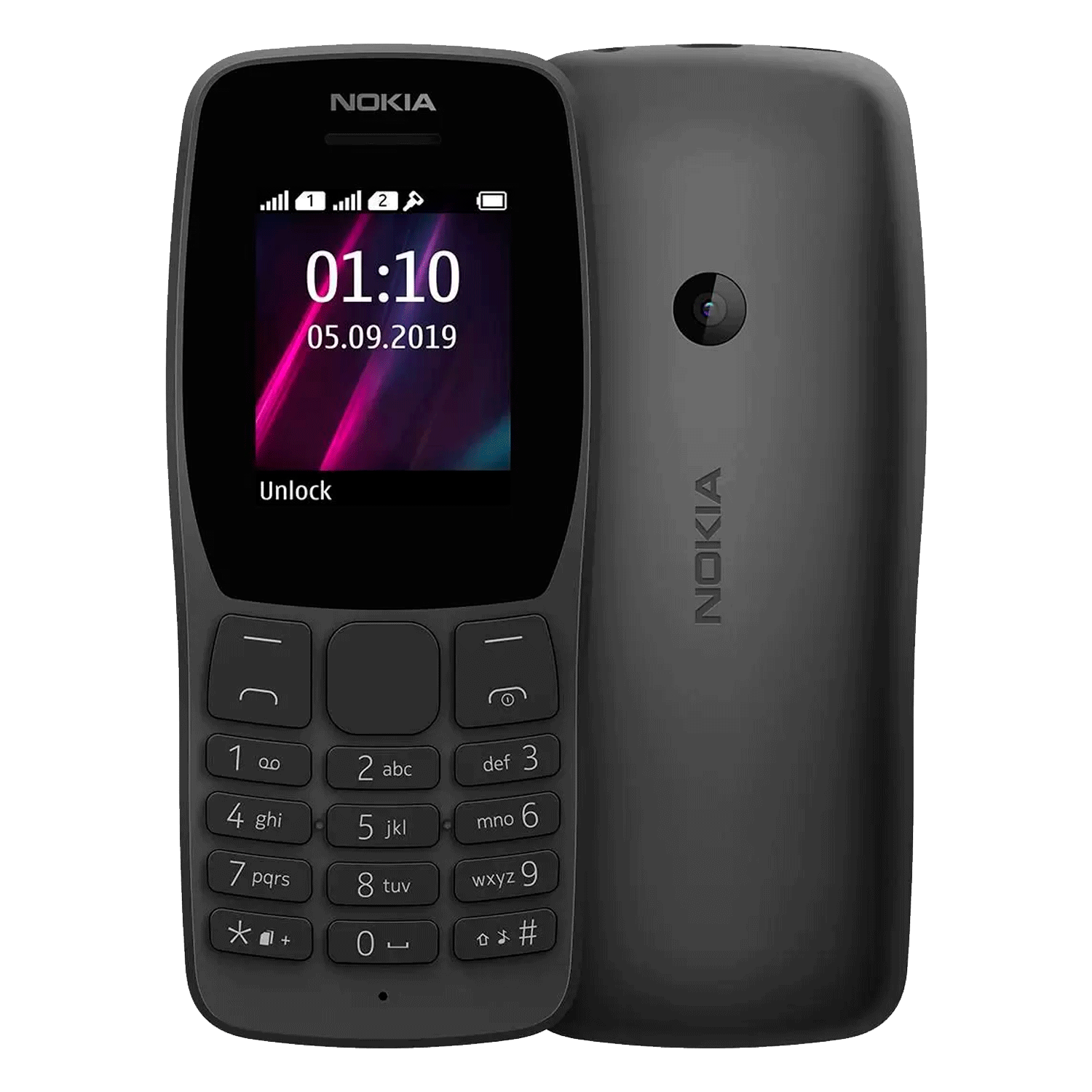 Celular Nokia 110 TA-1319 4MB / Dual Sim / Tela 1.7" / Câmera 0.3MP - Preto (Latino)(Português)