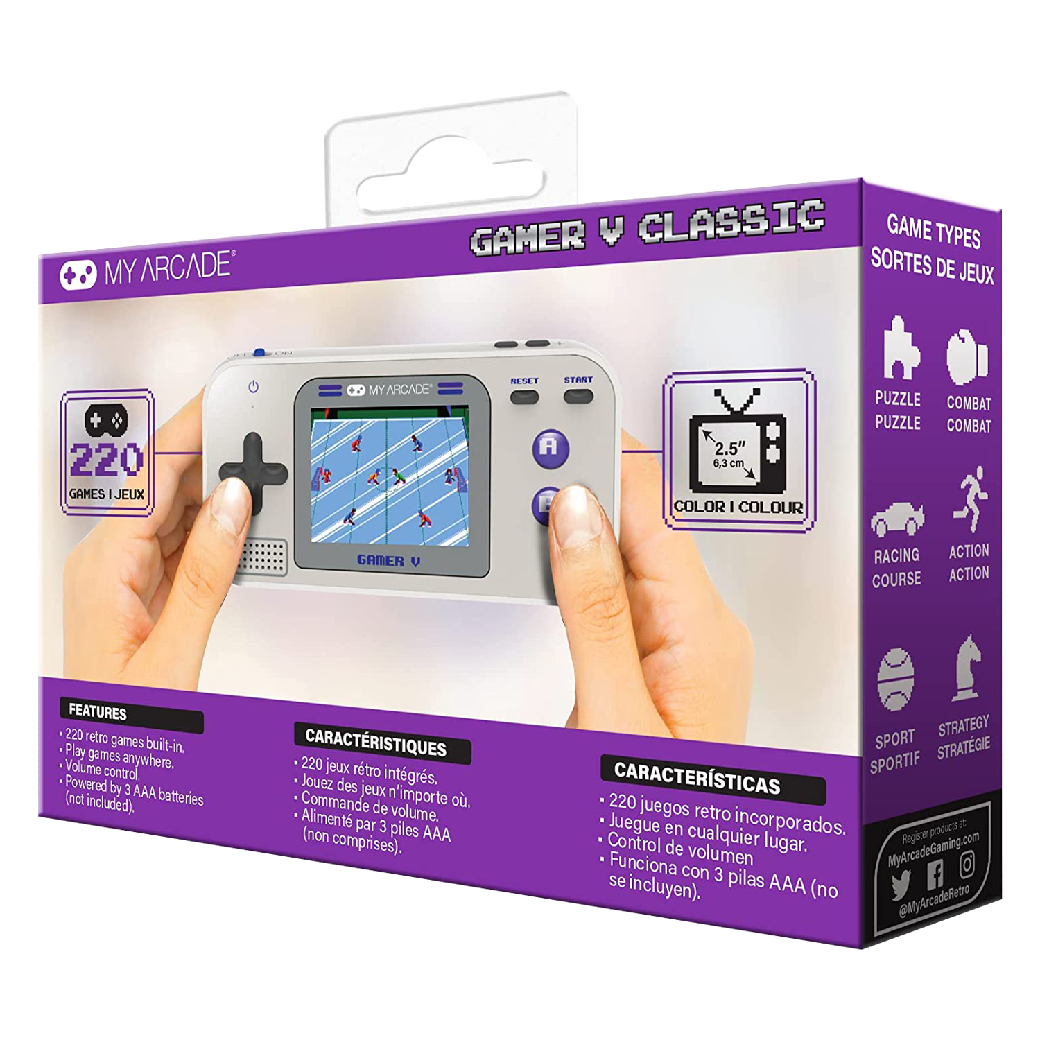 Console My Arcade Game V Classic - Cinza e Roxo (DGUN-3920)