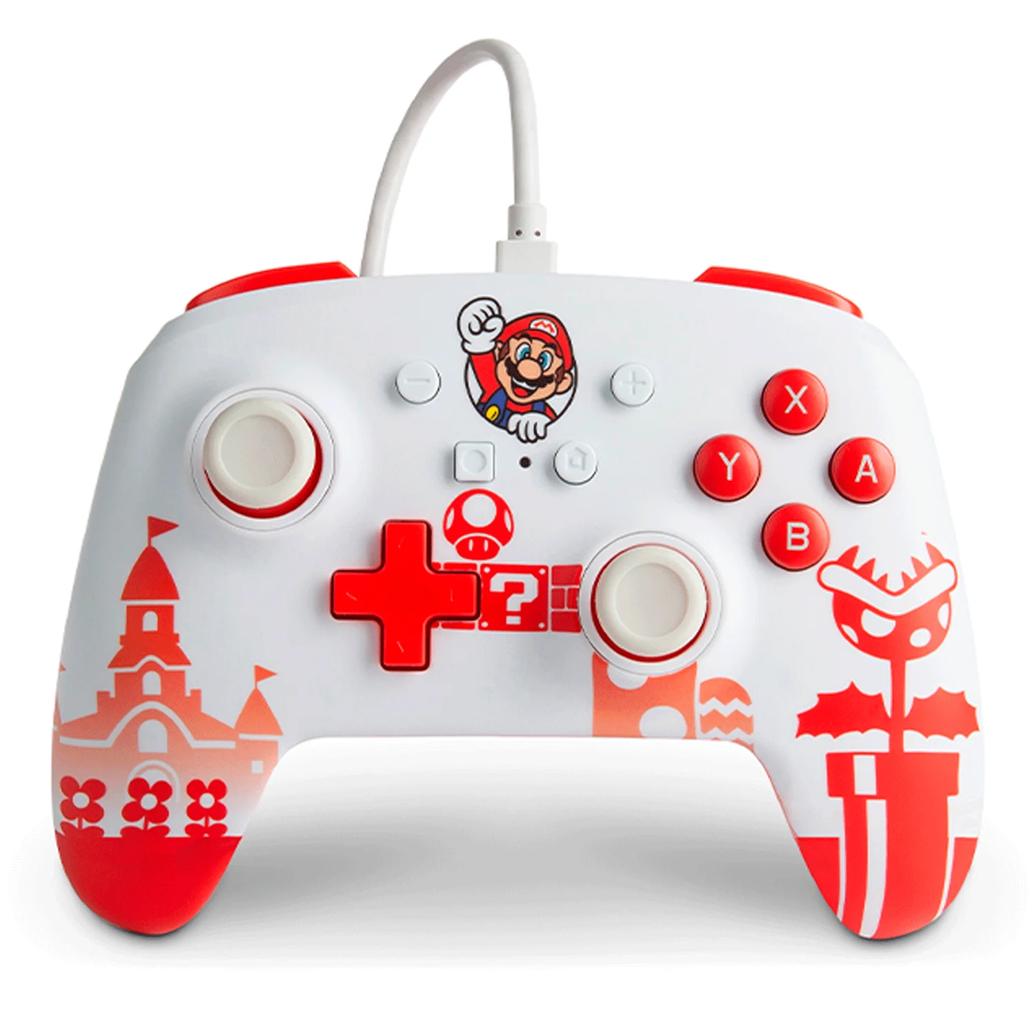 Controle PowerA Enhanced Wired para Nintendo Switch Mario - Vermelho e Branco (PWA-A-02521)