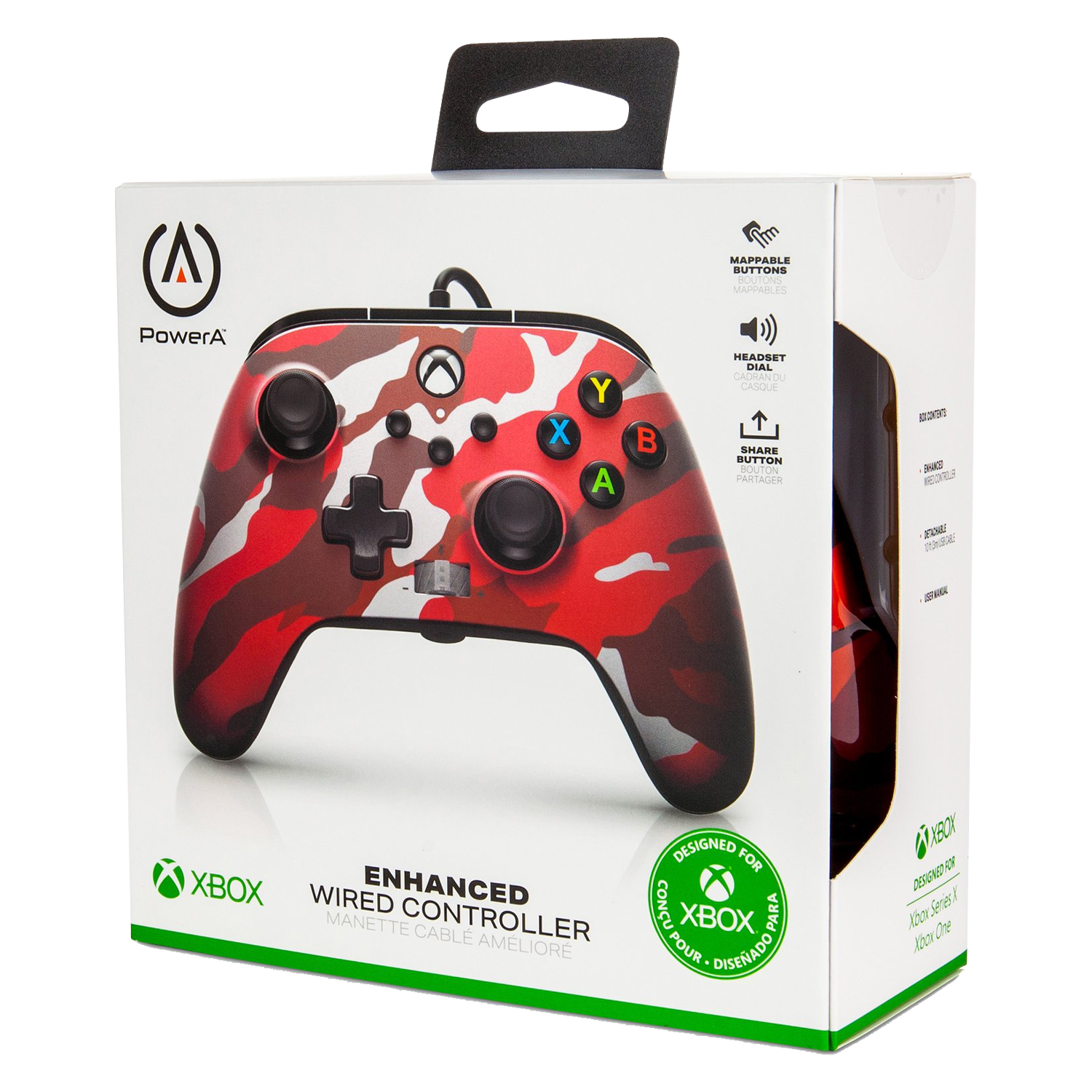 Controle PowerA Enhanced Wired para Xbox Series X / S - Red Camo (PWA-A-02492)