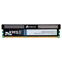 Memória RAM Corsair XMS3 8GB / DDR3 / 1x8GB / 1600MHz - (CMX4GX3M1A1600C11)