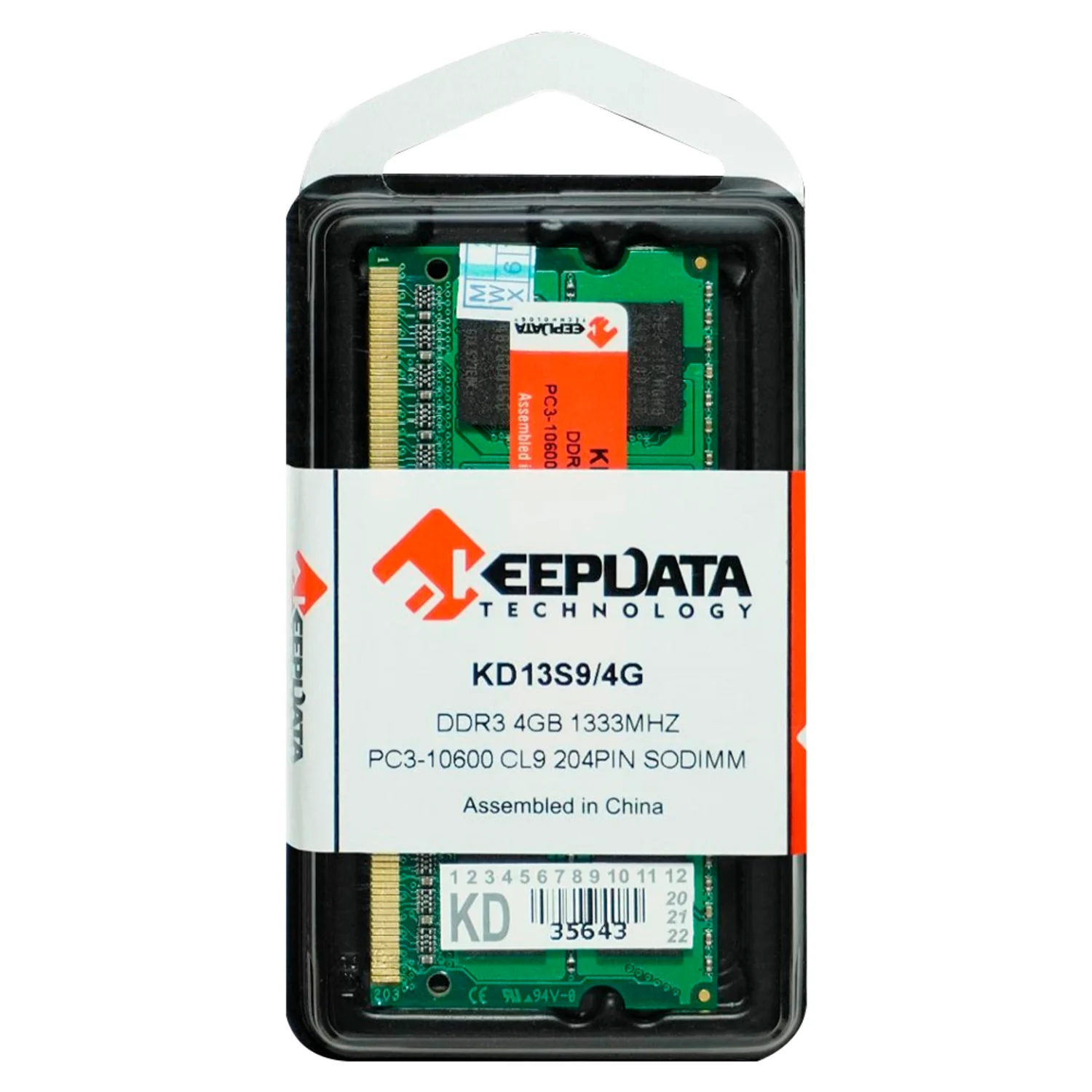 Memória RAM para notebook Keepdata 4GB / DDR3 / 1333MHz / 1x4GB - (KD13S9/4G)