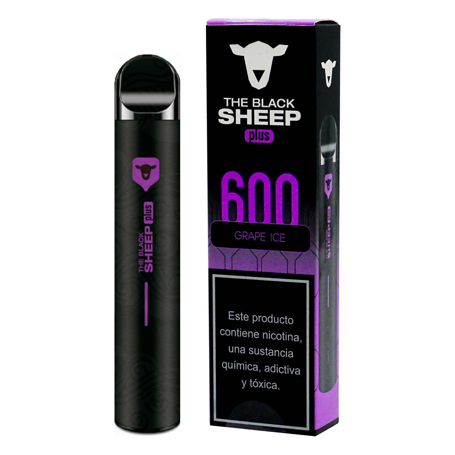 Pod Descartável Black Sheep 600 Puff / 2% Nicotina - Grape Ice