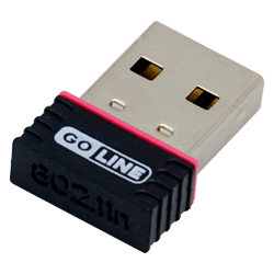 Adaptador WiFi GoLine GL-06 150MBps / USB / Sem Antena - Preto